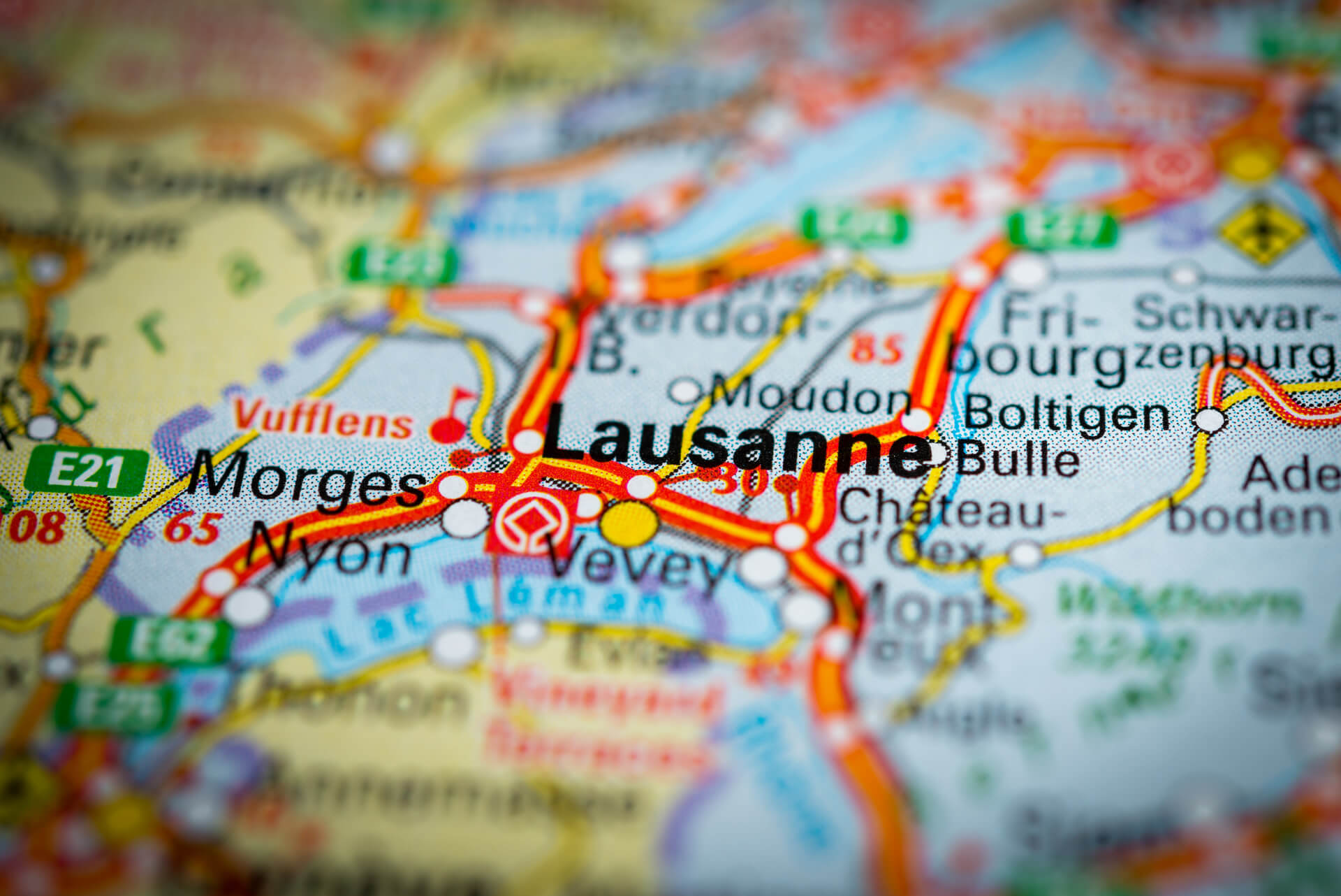 Lausanne Switzerland on map